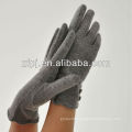 fashion women plain style wrist thick wool gloves with polyester fleece lining